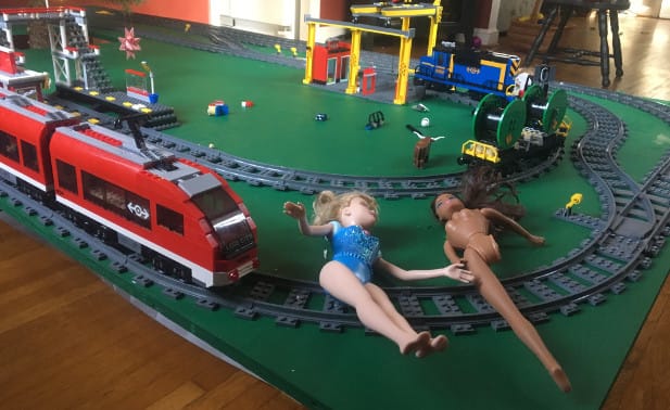 Lego train barbie disaster